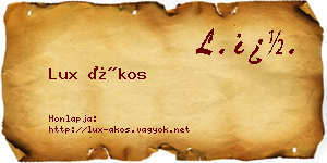 Lux Ákos névjegykártya